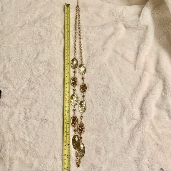 Boho Necklace Long Gold-Tone & Bronze Beaded Perfect Condition Gorgeous! - Picture 10 of 16